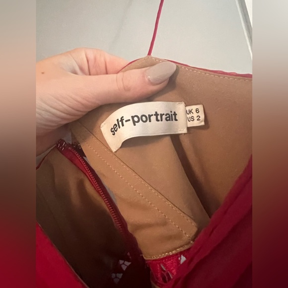 Self Portrait Fuchsia Pleated Chiffon Midi Dress - Picture 3 of 6